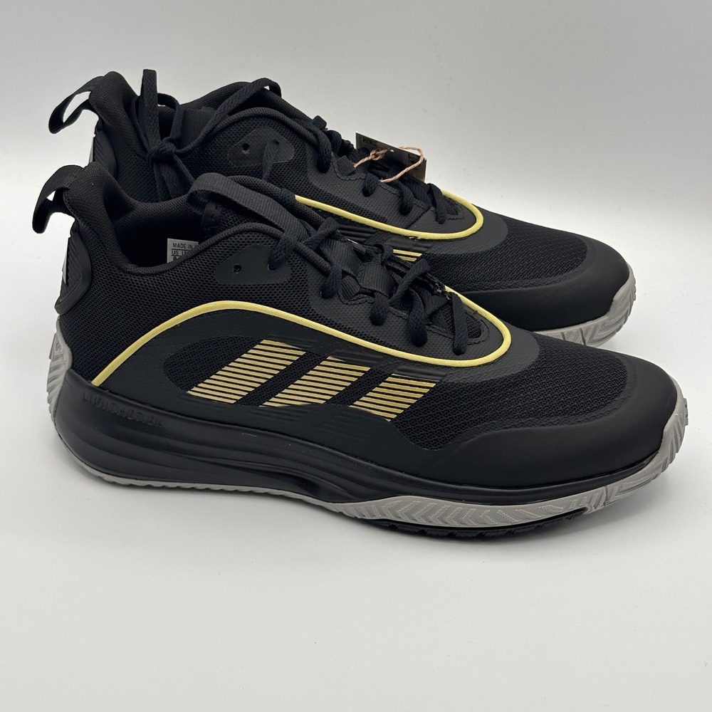 adidas OwnTheGame 3.0 Shoes Men Size 8 Black Gold Basketball IF4566